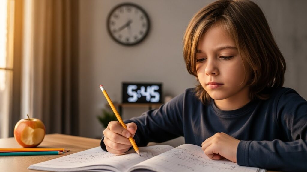 child forgets homework lessons due to time pressure and learning overload