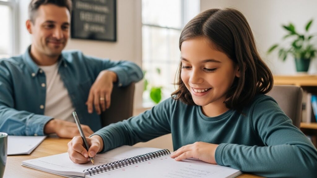 Child gaining confidence after overcoming making careless mistakes in schoolwork