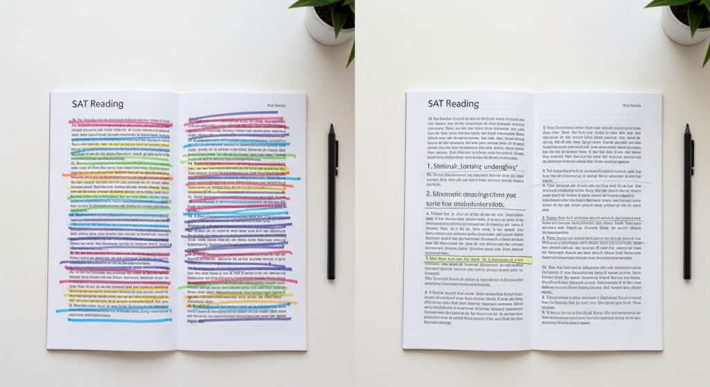 Wrong versus right evidence marking techniques for SAT Reading success