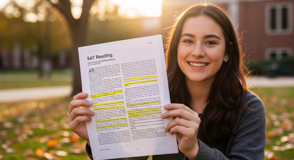 Confident student after eliminating hidden flaws destroying SAT Reading scores