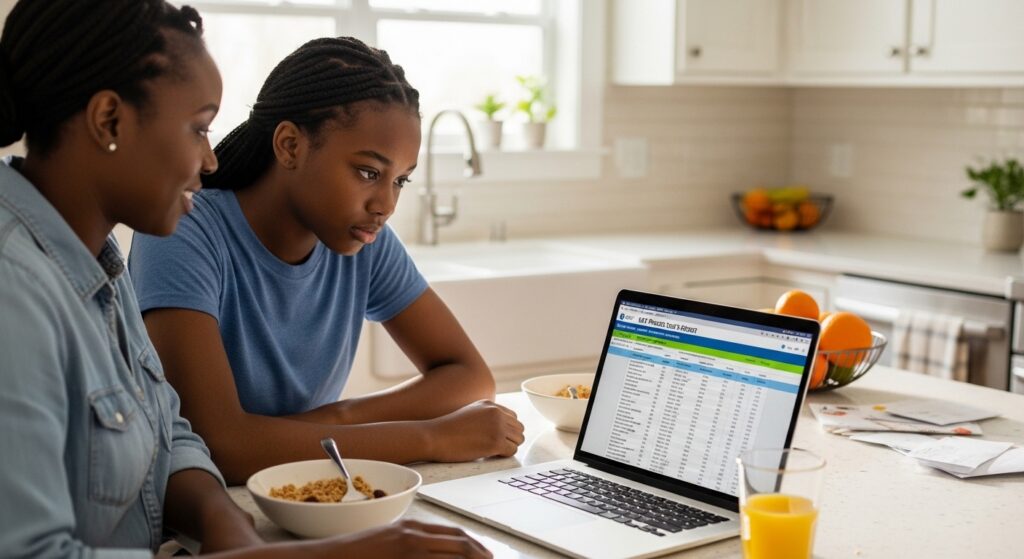 Family reacting to practice results influenced by common SAT Myths