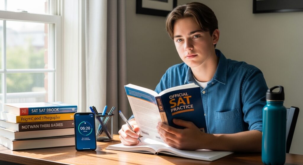 Student building consistency through structured SAT Prep practice sessions