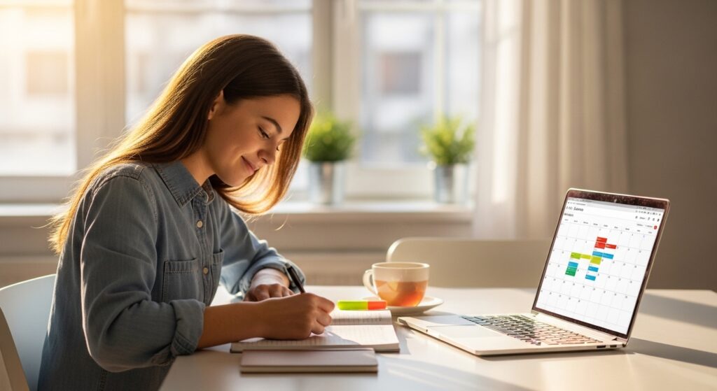 Peaceful alternative to squeezing SAT prep with organised morning study routine