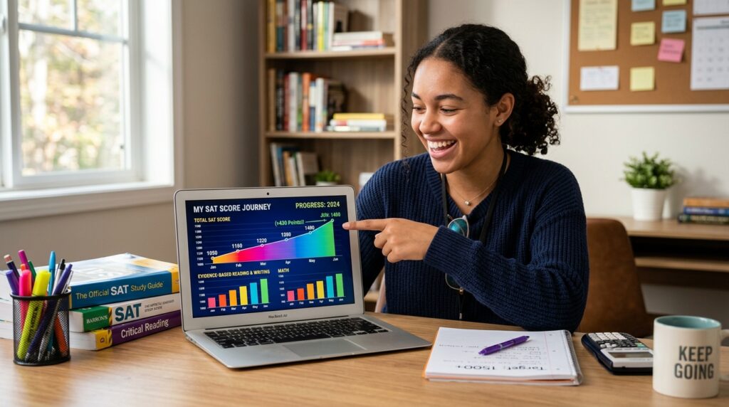 Data showing SAT Scores improvement with one‑on‑one tutoring